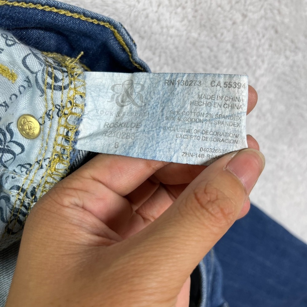Rock & Republic Roskilde Cropped Jeans Women's 8 Blue Denim Classic - 28X18 - Picture 10 of 14